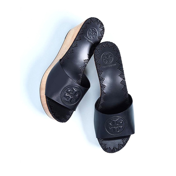 Tory Burch Patty Leather 80MM Slide Wedges - Picture 3 of 6
